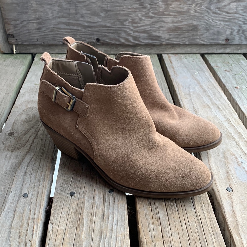 Sonoma Taupe Suede Ankle Boots, Size 9.5